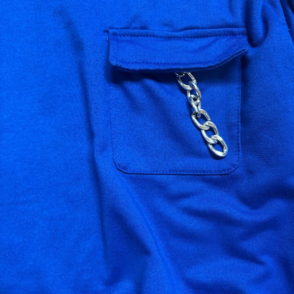 Blue Dragon Embroidered unisex Sweater size medium chain detailing - Picture 3 of 4